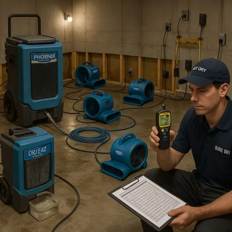 Structural Drying and Dehumidification process in West Rutland, VT